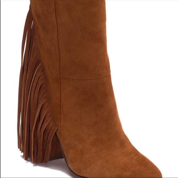 Dolce Vita Rhoda Suede Fringe mid Booties 6 - Picture 2 of 4